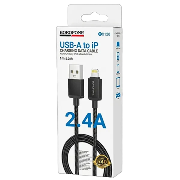 کابل بروفون مدل BX120 پی‌دی به لایتنینگ ۲۷ وات ۱ متری