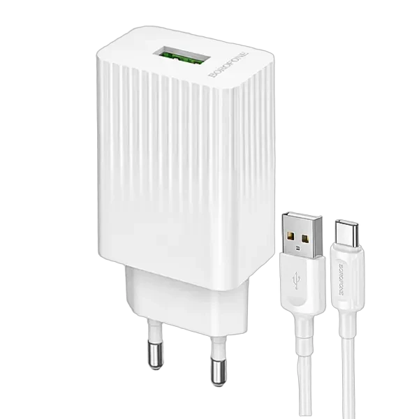 شارژر دیواری بروفون مدل BAS72A USB با پشتیبانی از QC3.0