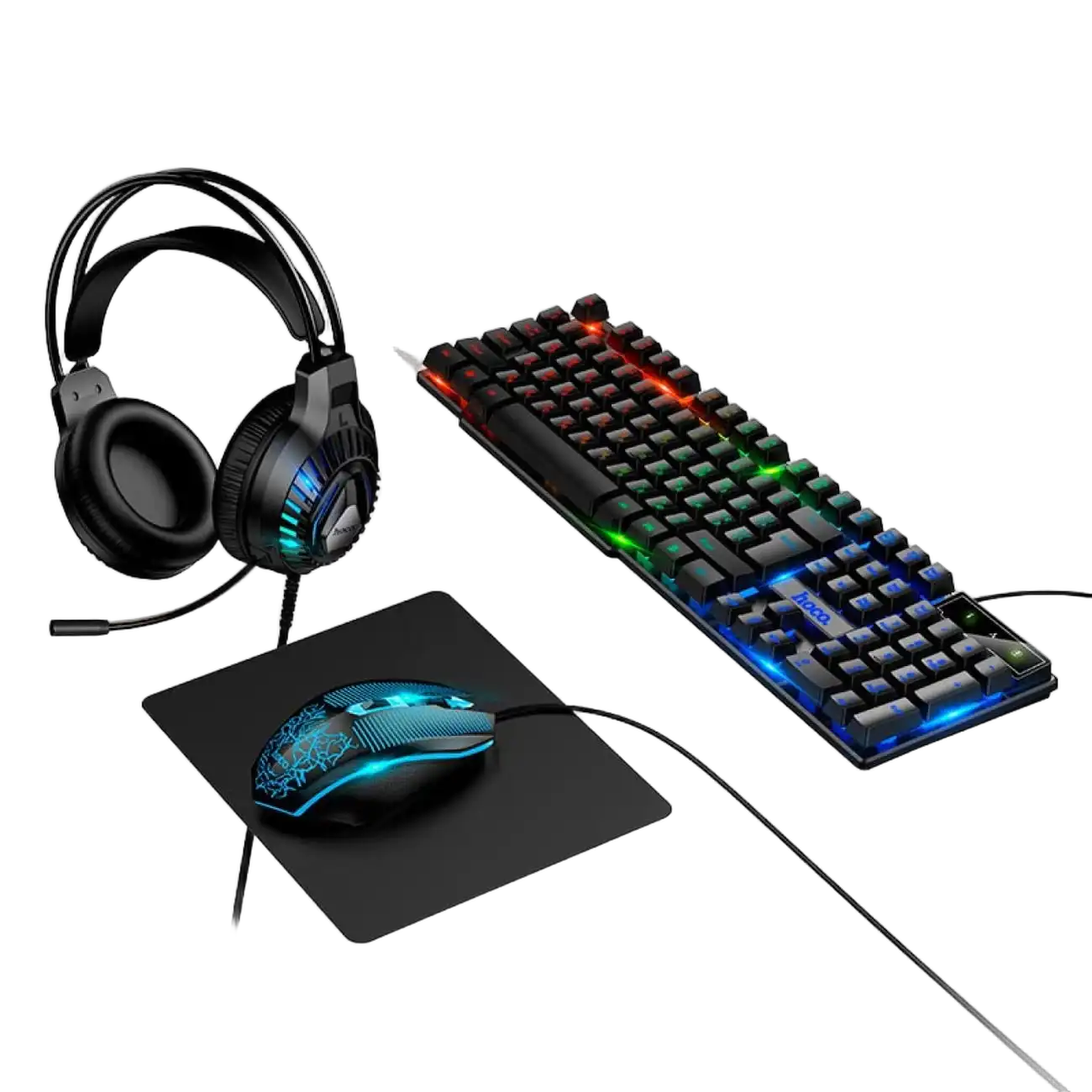 ست گیمینگ هوکو مدل DI86 شامل کیبورد، ماوس، هدست و پد