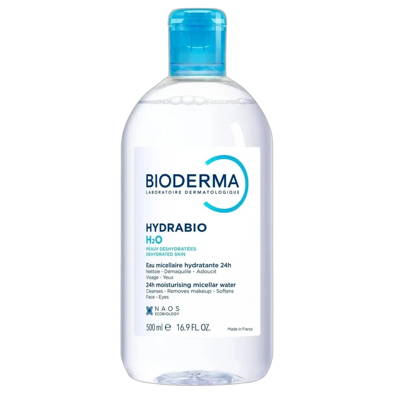 میسلار واتر بایودرما مدل Hydrabio H2O مناسب برای انواع پوست حجم ۵۰۰ میلی‌لیتر