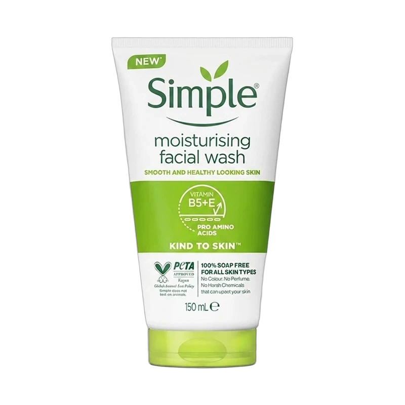 ژل شست‌وشوی صورت سیمپل مدل Moisturising حجم ۱۵۰ میلی‌لیتر